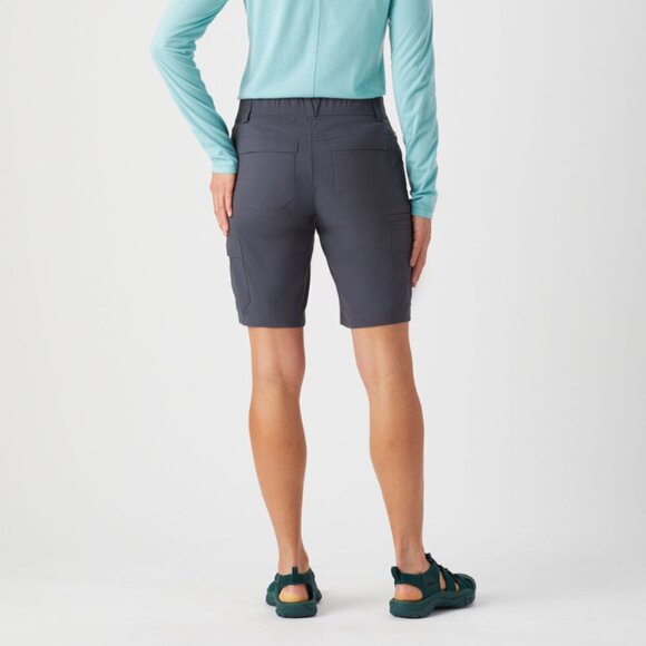 Duluth Trading Dry on the Fly 10" Cargo Shorts Womens 14 Ink Grey Outdoor Hiking - Picture 2 of 10